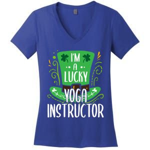 Lucky Yoga Instructor St Patricks Day Yoga Instructors Cute Gift Women's V-Neck T-Shirt