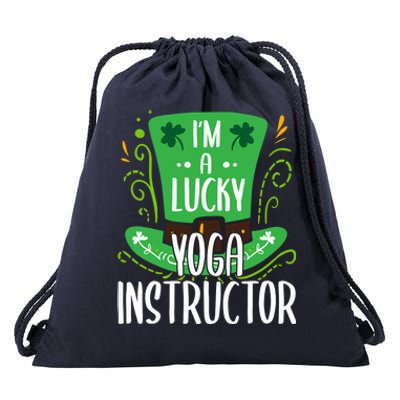 Lucky Yoga Instructor St Patricks Day Yoga Instructors Cute Gift Drawstring Bag