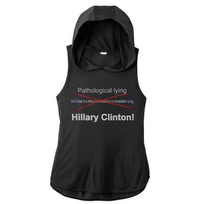 Lying Hillary Clinton Funny Definition Ladies PosiCharge Tri-Blend Wicking Draft Hoodie Tank