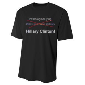 Lying Hillary Clinton Funny Definition Performance Sprint T-Shirt