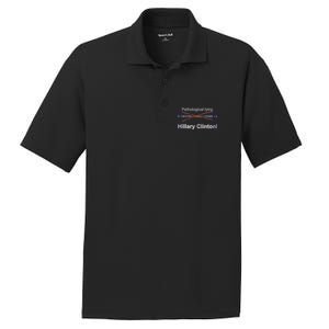 Lying Hillary Clinton Funny Definition PosiCharge RacerMesh Polo