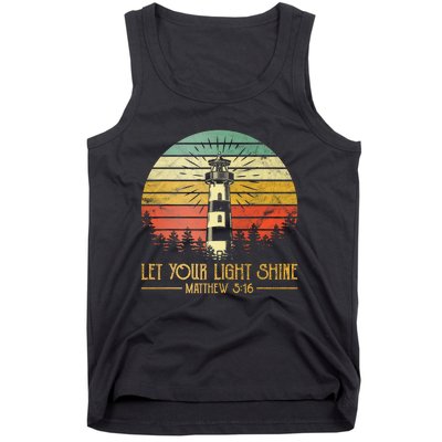 Let Your Light Shine Christian Believer Religious Lighthouse Tank Top