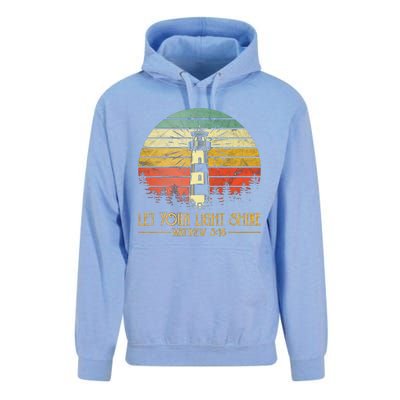 Let Your Light Shine Christian Believer Religious Lighthouse Unisex Surf Hoodie