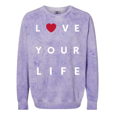 Love Your Life Heart Colorblast Crewneck Sweatshirt