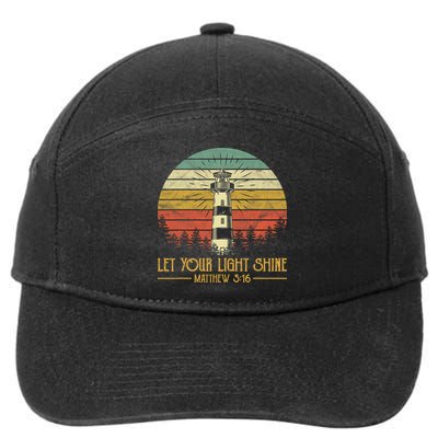 Let Your Light Shine Lighthouse Christian  7-Panel Snapback Hat