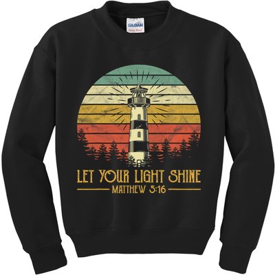 Let Your Light Shine Lighthouse Christian  Kids Sweatshirt