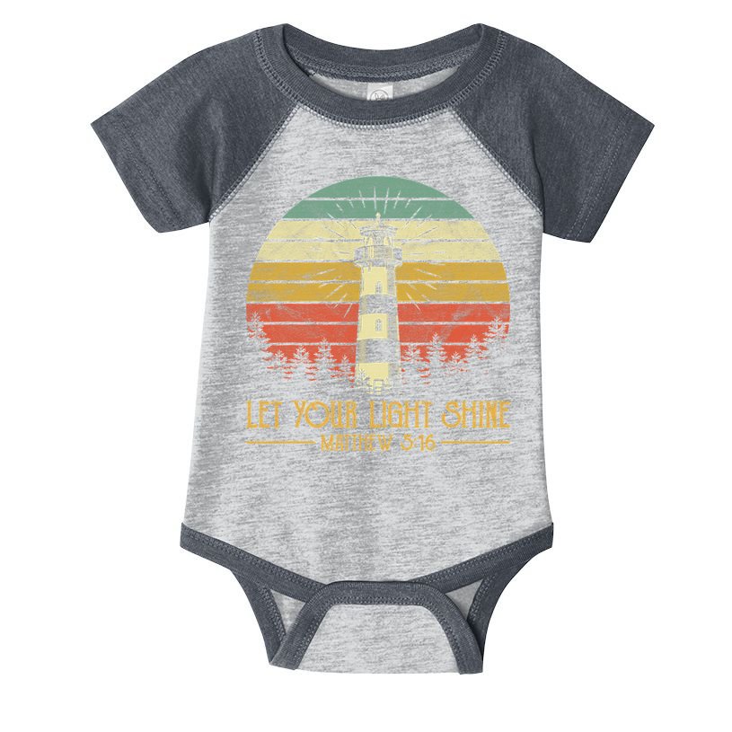 Let Your Light Shine Lighthouse Christian  Infant Baby Jersey Bodysuit