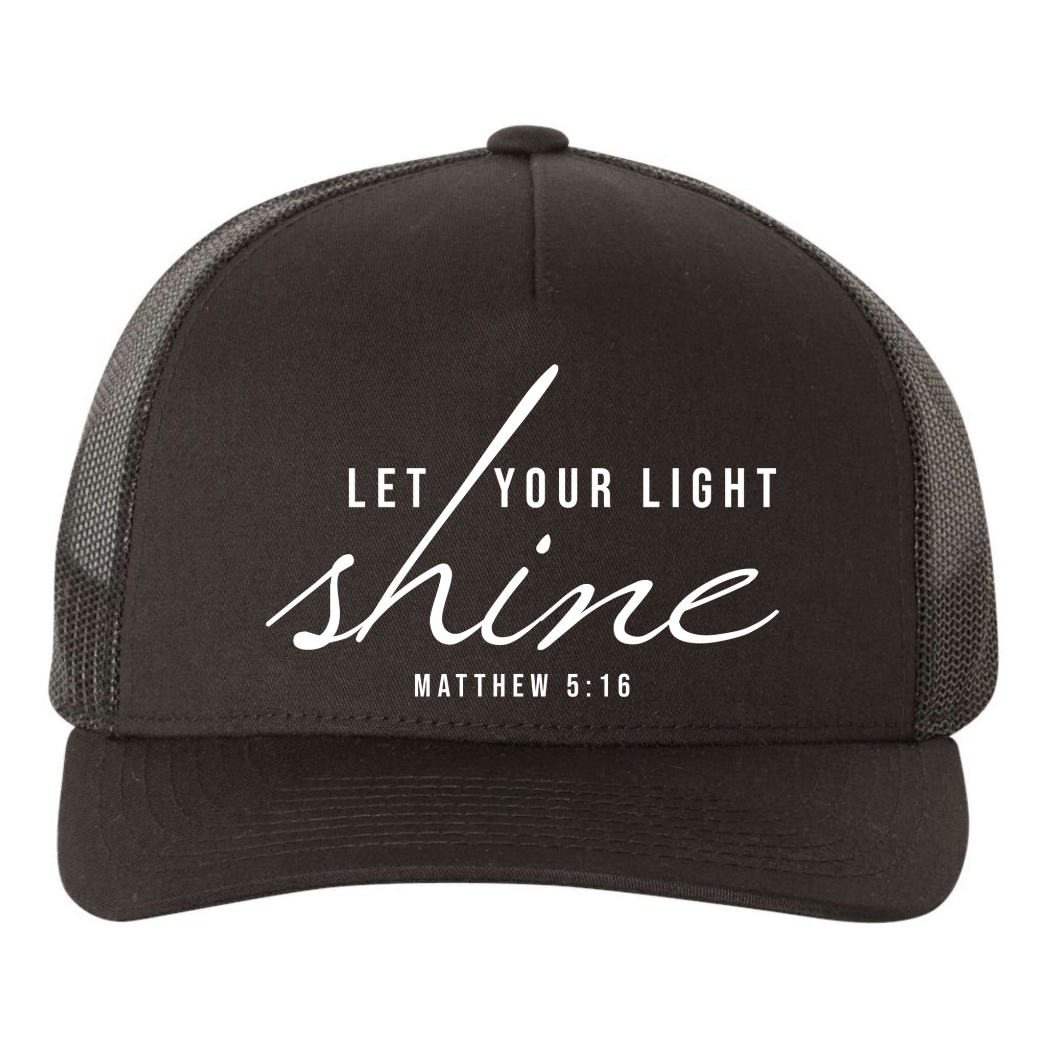 Let Your Light Shine Matthew 5:16 Yupoong Adult 5-Panel Trucker Hat