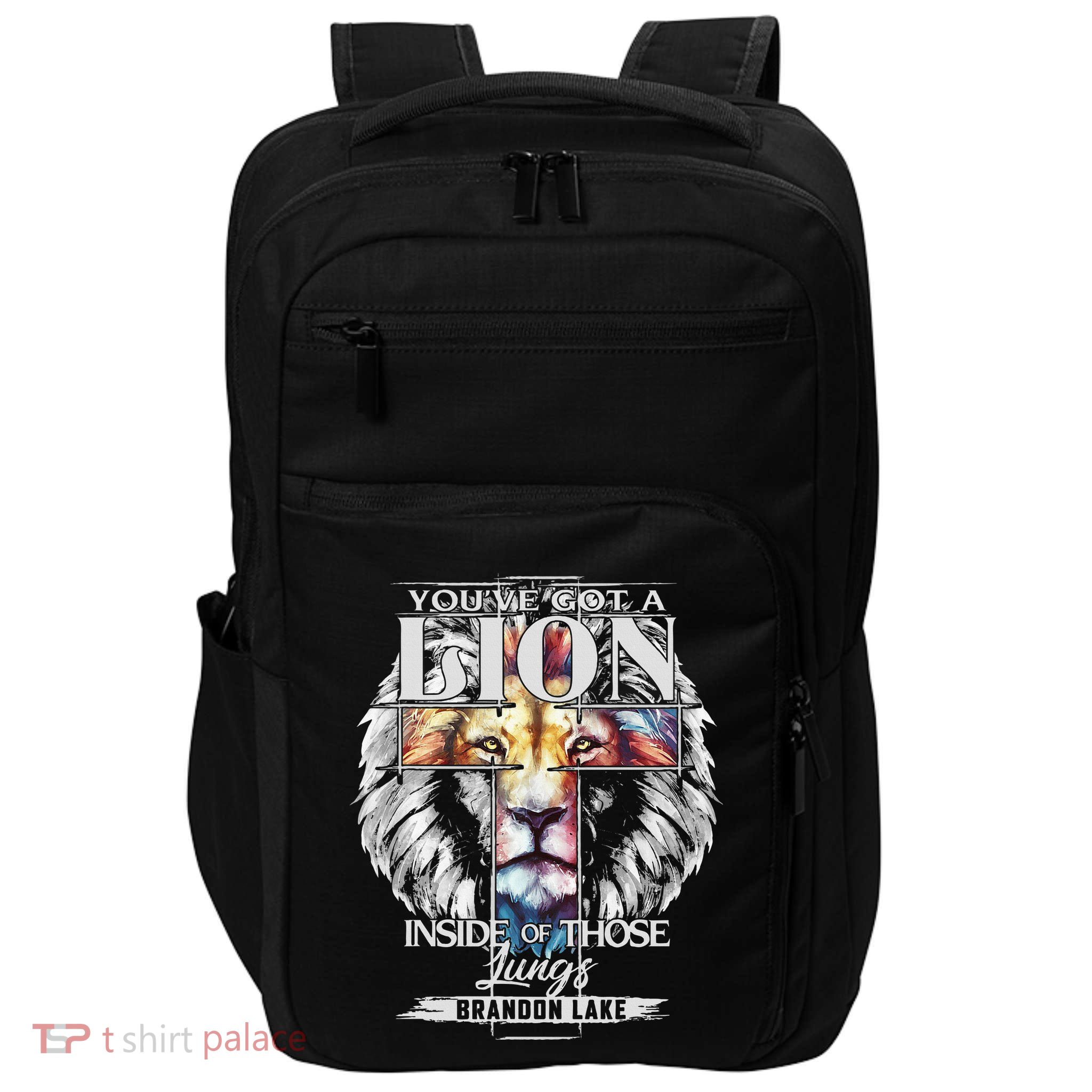 Let Your Lion Out B.R.A.N.D.O.N L.A.K.E Merch Praise Jesus Impact Tech Backpack