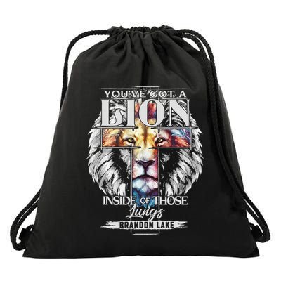 Let Your Lion Out B.R.A.N.D.O.N L.A.K.E Merch Praise Jesus Drawstring Bag