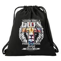 Let Your Lion Out B.R.A.N.D.O.N L.A.K.E Merch Praise Jesus Drawstring Bag