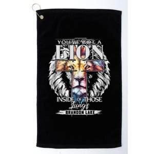 Let Your Lion Out B.R.A.N.D.O.N L.A.K.E Merch Praise Jesus Platinum Collection Golf Towel