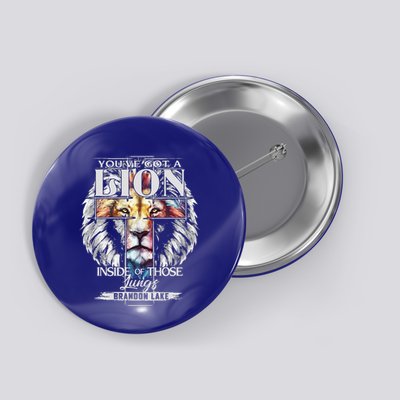 Let Your Lion Out B.R.A.N.D.O.N L.A.K.E Merch Praise Jesus Button