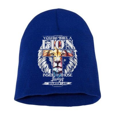 Let Your Lion Out B.R.A.N.D.O.N L.A.K.E Merch Praise Jesus Short Acrylic Beanie