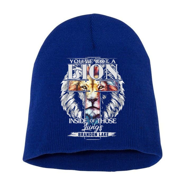 Let Your Lion Out B.R.A.N.D.O.N L.A.K.E Merch Praise Jesus Short Acrylic Beanie