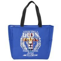 Let Your Lion Out B.R.A.N.D.O.N L.A.K.E Merch Praise Jesus Zip Tote Bag