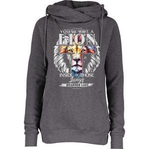 Let Your Lion Out B.R.A.N.D.O.N L.A.K.E Merch Praise Jesus Womens Funnel Neck Pullover Hood