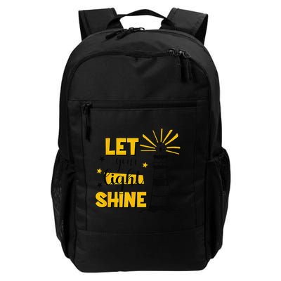 Let Your Light Shine Christian Faith Jesus God Lighthouse Backpack