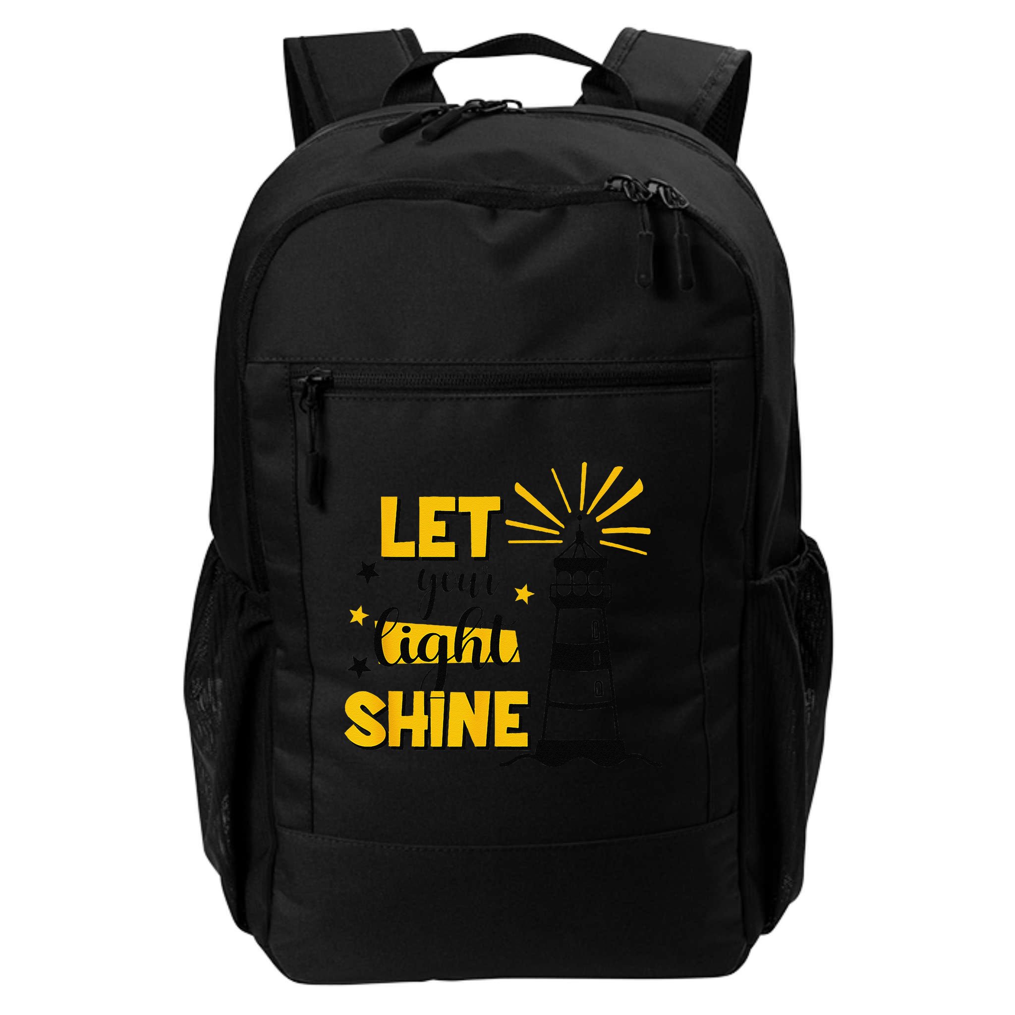 Let Your Light Shine Christian Faith Jesus God Lighthouse Backpack