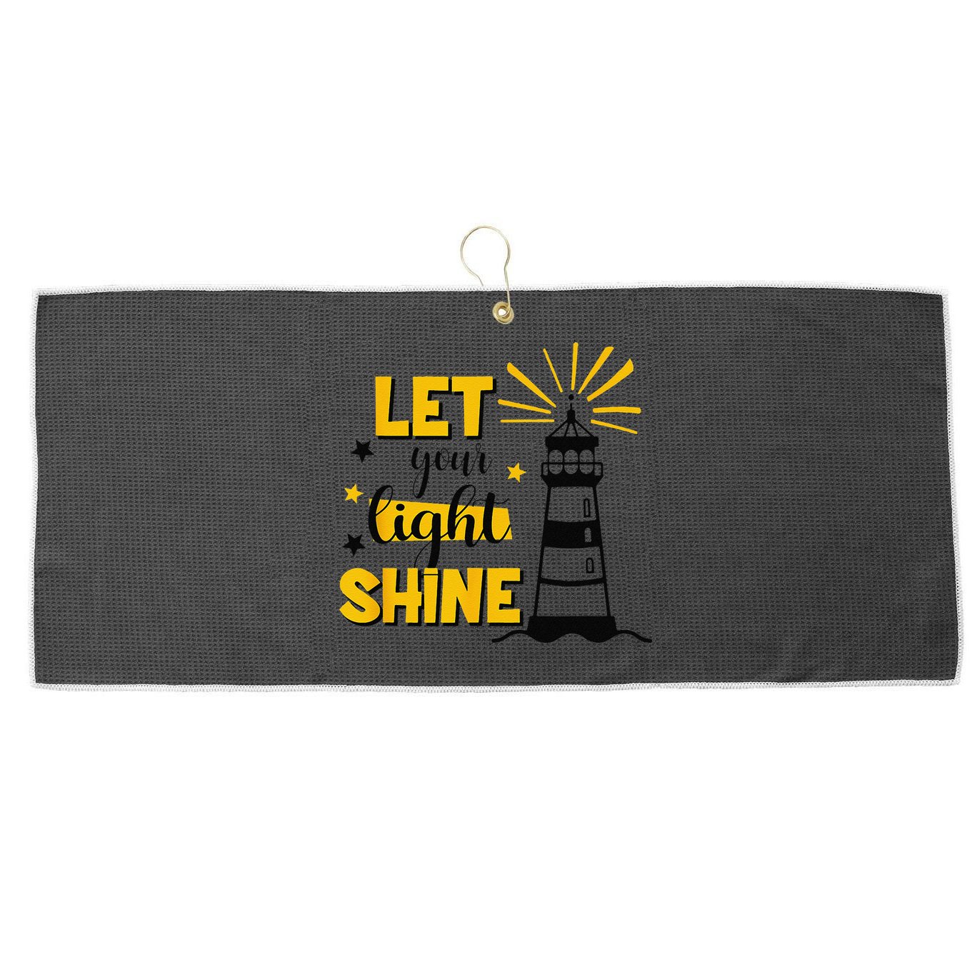 Let Your Light Shine Christian Faith Jesus God Lighthouse Large Microfiber Waffle Golf Towel