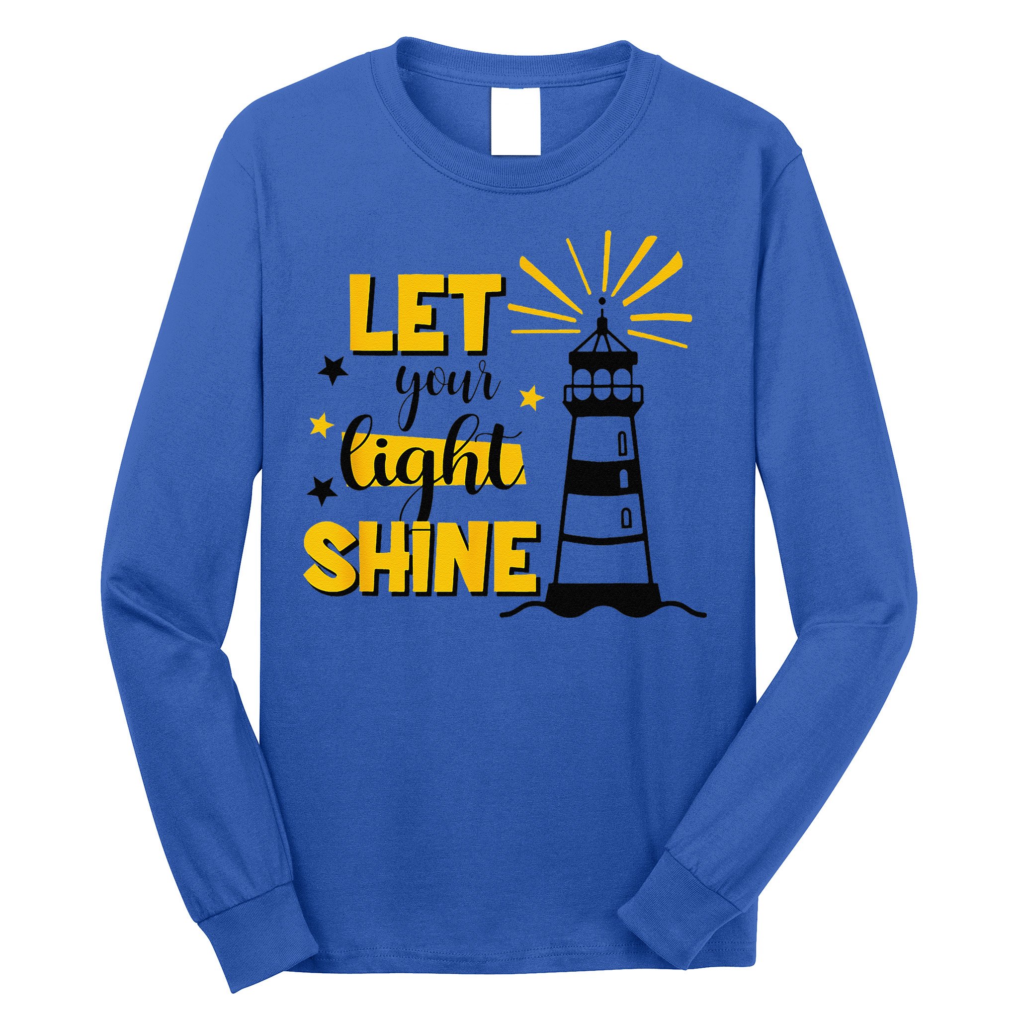 Let Your Light Shine Christian Faith Jesus God Lighthouse Long Sleeve Shirt