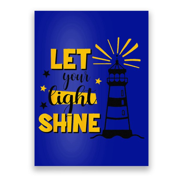 Let Your Light Shine Christian Faith Jesus God Lighthouse Poster