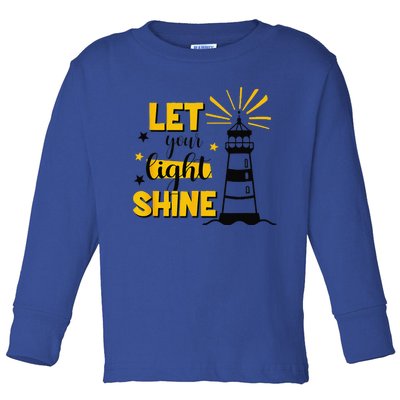 Let Your Light Shine Christian Faith Jesus God Lighthouse Toddler Long Sleeve Shirt