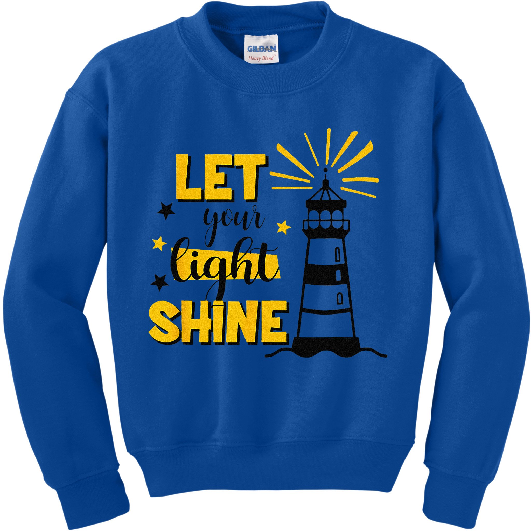 Let Your Light Shine Christian Faith Jesus God Lighthouse Kids Sweatshirt