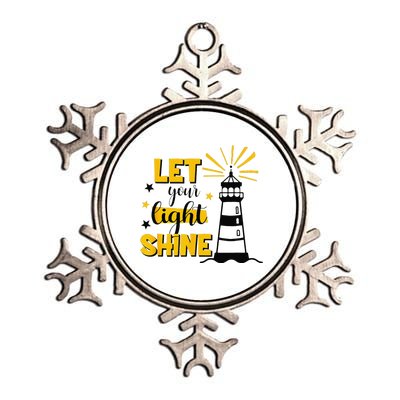 Let Your Light Shine Christian Faith Jesus God Lighthouse Metallic Star Ornament