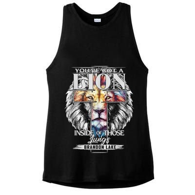 Let Your Lion Out Brandonlake Merch Praise Jesus Ladies PosiCharge Tri-Blend Wicking Tank