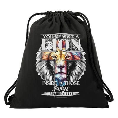 Let Your Lion Out Brandonlake Merch Praise Jesus Drawstring Bag