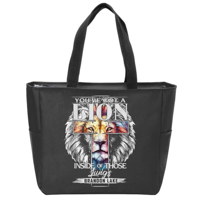 Let Your Lion Out Brandonlake Merch Praise Jesus Zip Tote Bag