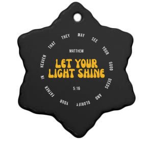 Let You Light Shine Matthew 5:16 Positive Bible Verse Ceramic Star Ornament