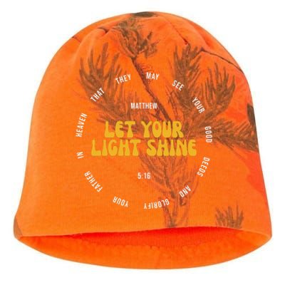 Let You Light Shine Matthew 5:16 Positive Bible Verse Kati - Camo Knit Beanie