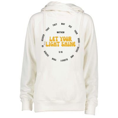 Let You Light Shine Matthew 5:16 Positive Bible Verse Womens Funnel Neck Pullover Hood