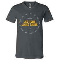 Let You Light Shine Matthew 5:16 Positive Bible Verse V-Neck T-Shirt