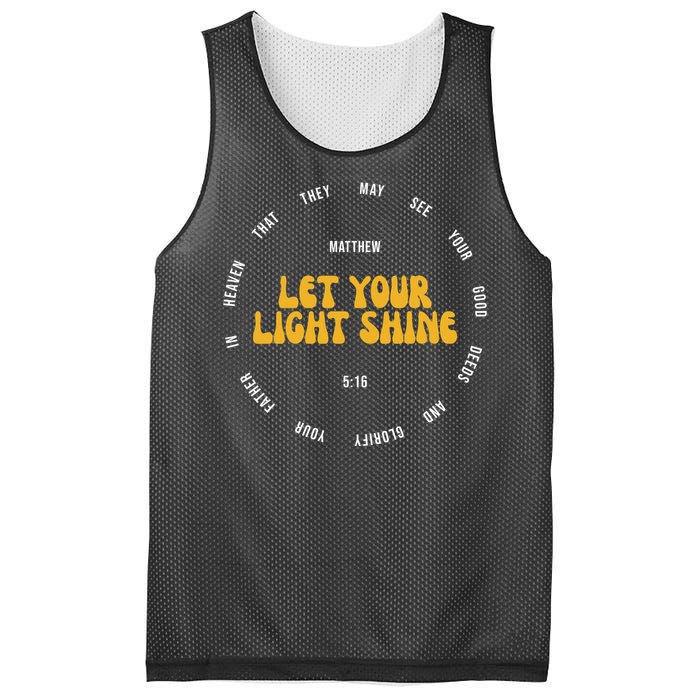 Let You Light Shine Matthew 5:16 Positive Bible Verse Mesh Reversible Basketball Jersey Tank