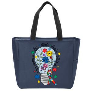 Let Your Light Shine Autism Awareness Month Mom Zip Tote Bag