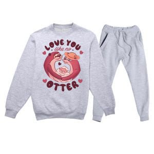 Love You Like No Otter Cute Premium Crewneck Sweatsuit Set