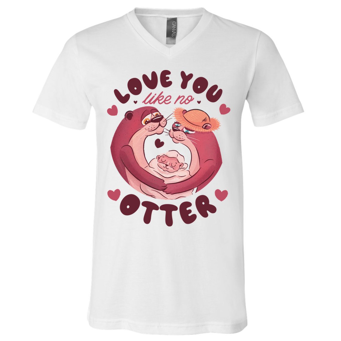Love You Like No Otter Cute V-Neck T-Shirt