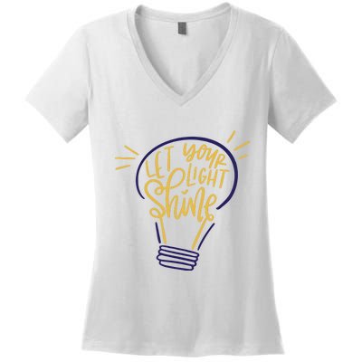 Let Your Light Shine Women's V-Neck T-Shirt