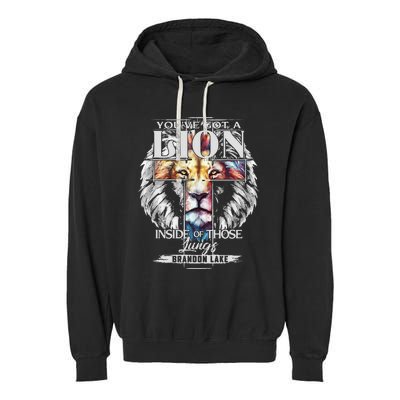 Let Your Lion Out B.R.A.N.D.O.N Lake Merch Praise Jesus Garment-Dyed Fleece Hoodie