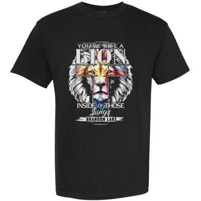 Let Your Lion Out B.R.A.N.D.O.N Lake Merch Praise Jesus Garment-Dyed Heavyweight T-Shirt