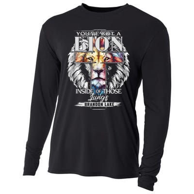 Let Your Lion Out B.R.A.N.D.O.N Lake Merch Praise Jesus Cooling Performance Long Sleeve Crew