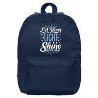 Let Your Light Shine Christian Religious Gifts 16 in Basic Backpack