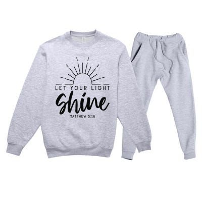 Let your light shine Jesus Christian Lover Premium Crewneck Sweatsuit Set