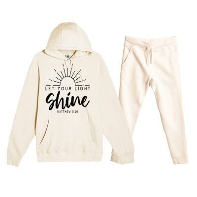 Let your light shine Jesus Christian Lover Premium Hooded Sweatsuit Set