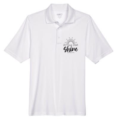 Let your light shine Jesus Christian Lover Men's Origin Performance Piqué Polo