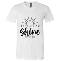 Let your light shine Jesus Christian Lover V-Neck T-Shirt