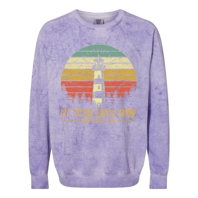 Let Your Light Shine Christian Believer Religious Lighthouse Colorblast Crewneck Sweatshirt